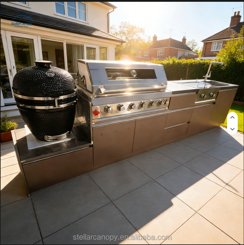 304 Stainless Modular Outdoor Kitchen Cabinet Island Set
