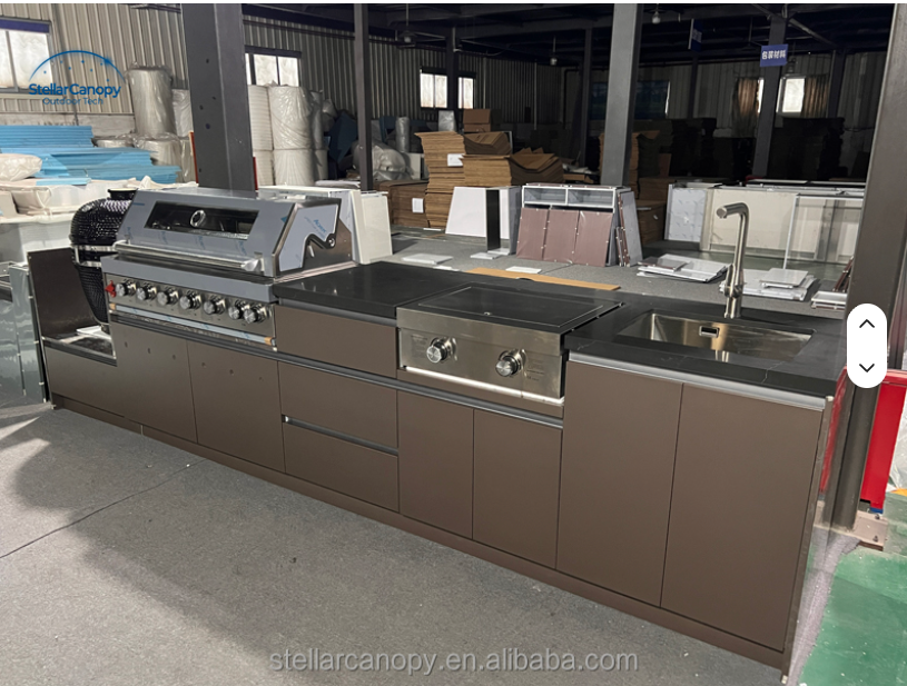 304 Stainless Modular Outdoor Kitchen Cabinet Island Set