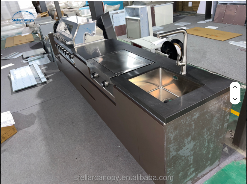 304 Stainless Modular Outdoor Kitchen Cabinet Island Set
